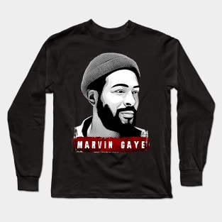 Marvin Gaye - Top Selling - Retro Halftone Long Sleeve T-Shirt